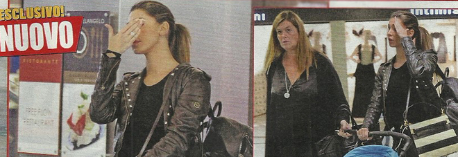 Belen Rodriguez infastidita dai paparazzi mentre passeggia a Milano 