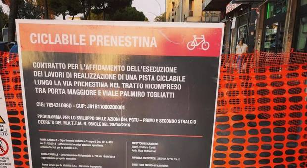 Pista ciclabile via Prenestina, iniziano i lavori: «Collegherà il centro e la periferia»