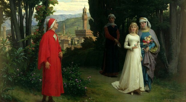 Raffaele Giannetti (1832-1916), Dante e Beatrice nel giardino di Boboli