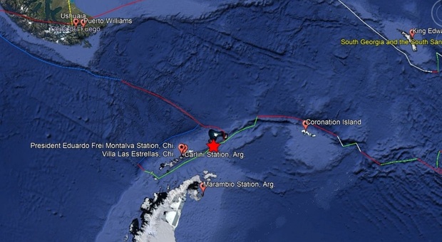 Terremoto in Antartide di magnitudo 6.9 e mini-tsunami, evacuata base Cile