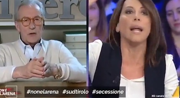Vittorio Feltri e Nunzia De Girolamo, scontro a Non è l'Arena: «Stai zitta, perché devi rompermi i co....?»
