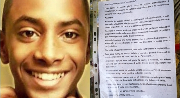La lettera anonima a Willy Monteiro commuove i social