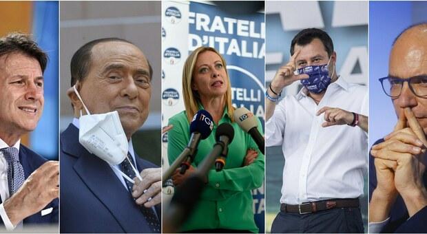 Matteo Salvini, Enrico Letta, Giuseppe Conte, Silvio Berlusconi, Giorgia Meloni: la posta in palio per i leader alle Comunali