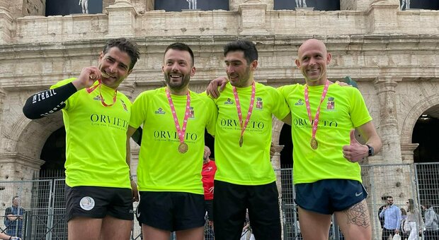 Trionfo della staffetta di Orvieto alla maratona dei Comuni nella Acea Run Rome The Marathon