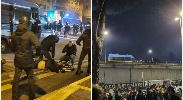 Lancio di sassi dai manifestanti davanti il carcere di Opera. Bottiglie e fumogeni contro gli agenti a Roma