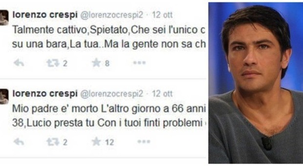 Lorenzo Crespi, furia contro Lucio Presta: «Quando muori con i finti problemi di cuore?»