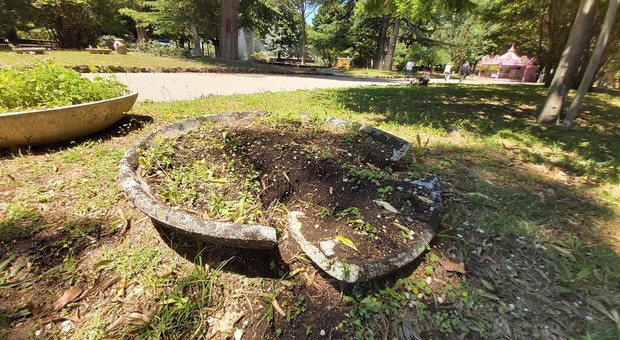 Terni, il parco più bello nel degrado: piccioni morti e vasi antichi rotti