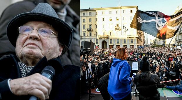 Montagnier, il premio Nobel alla manifestazione No vax a Milano: un migliaio di persone in piazza