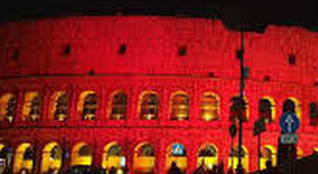 Il Colosseo si illumina di rosso per la ricerca contro le malattie