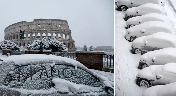 Neve a Roma, Capitale imbiancata dal centro a Ostia. Scuole chiuse