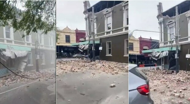 Terremoto a Melbourne, scossa di 6.0: paura in strada, le immagini dei palazzi distrutti