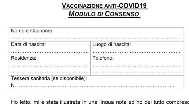 Vaccino Covid, ecco il modulo del consenso informato: sarà necessario firmarlo