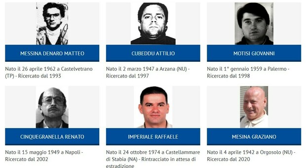 I 4 superlatitanti: Matteo Messina Denaro, Giovanni Motisi, Renato Cinquegranella e Attilio Cubeddu