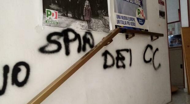 Anzio, atto vandalico nella sede del Pd: scattano le indagini