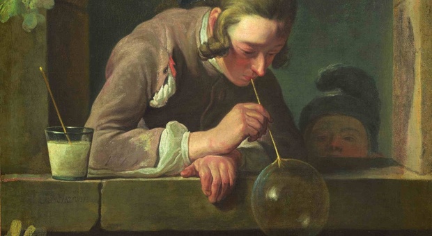 Jean Siméon Chardin "Ragazzo che fa le bolle di sapone", 1734