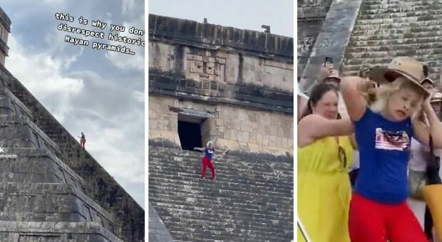 Turista irrispettosa sale su una piramide Maya (ma è vietato): aggredita e insultata dalla folla
