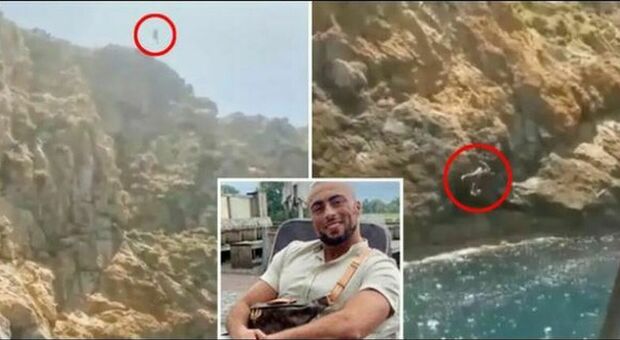 Mourad Lamrabatte, l'ex calciatore si tuffa dalla scogliera e muore davanti a moglie e figli: il video choc
