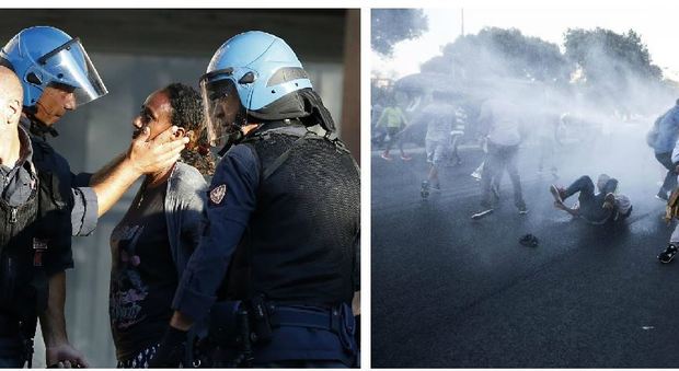 Roma, tensioni in piazza indipendenza: migranti sgomberati, bombole contro gli agenti