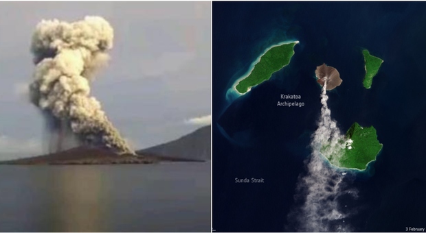 Indonesia, il figlio del Krakatoa torna a eruttare: intensa nube di fumo nero a mille metri di altezza