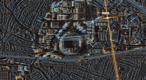 Wembley, lo stadio "made in Italy" fotografato dal satellite azzurro Cosmo-Skymed. La storia del tempio