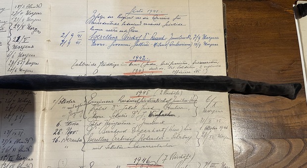 La pagina d'archivio del 1942 dove sono stati annotati gli 'ospiti' nascosti nel collegio di Santa Maria dell'Anima