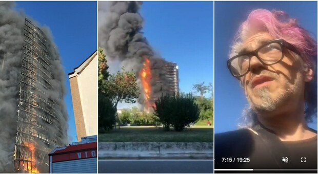 Incendio palazzo a Milano, Morgan si improvvisa reporter su Instagram: «L'inferno in diretta, eravamo nella casa accanto»