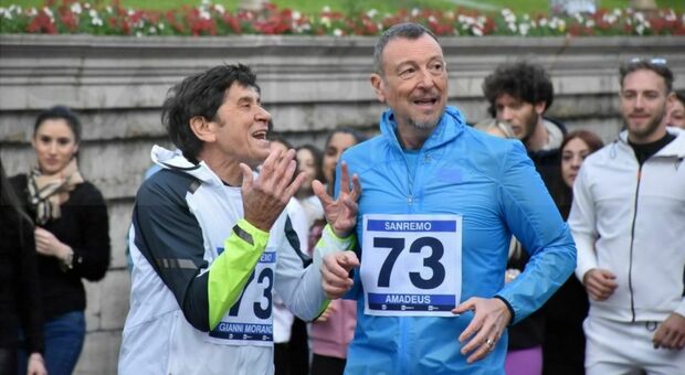 Sanremo, Amadeus e Gianni Morandi maratoneti per l'ultima volta: registrato lo spot 'finale' del Festival