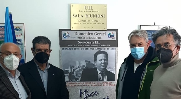 Giornata della memoria delle vittime delle mafie, nella sede del sindacato Libera e Uil ricordano Domenico Geraci