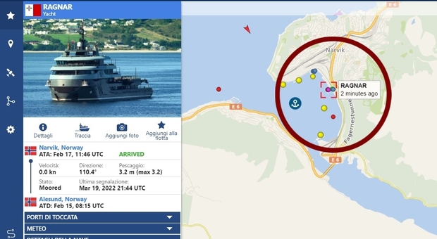 Yacht dell'oligarca Strzhalkovsky in Norvegia senza benzina. Il porto di Narvik risponde: «Fatevela a remi»