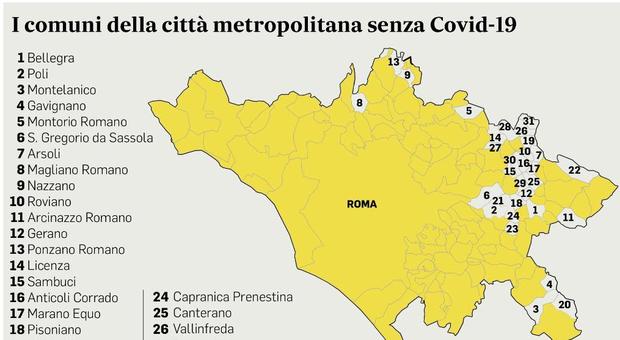Roma, la mappa dei comuni immuni al Covid: da Bellegra a Gorga, 31 a zero contagi