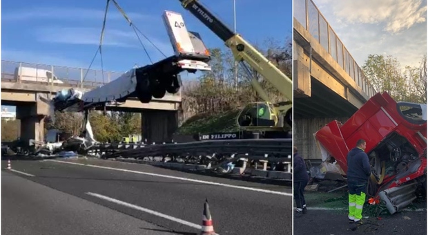 Roma, incidente Gra al km 35: camion contro un ponte, morto il conducente. Code e rallentamenti