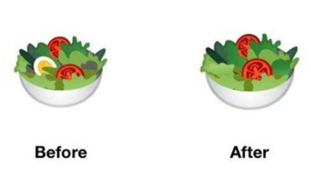 Google cambia l'emoji dell'insalata: via l'uovo per far felici i vegani