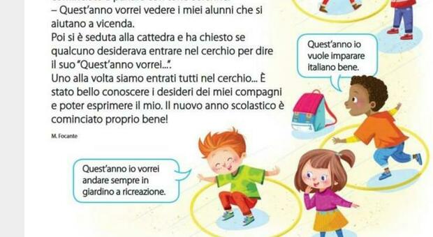 Scuola, vignetta razzista nel libro delle elementari: «Io vuole imparare l'italiano», è bufera