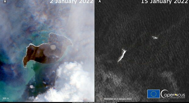 Tonga sotto la cenere dopo l'eruzione del vulcano: il paesaggio lunare dal satellite