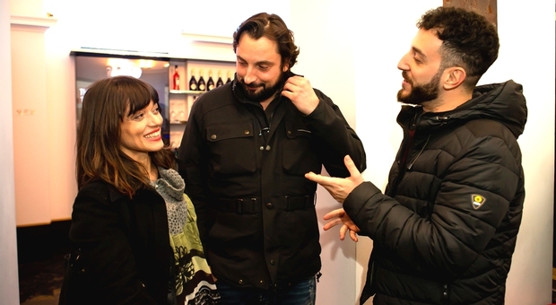Paola Pessot, Alessandro Bardani e Leonardo Bocci, alla prima di Condannato a Morte con Gianmarco Saurino. Foto Cosimo Sinforini