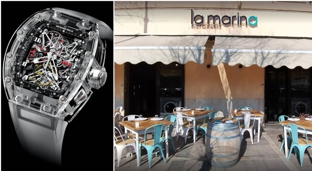 Fiumicino, ladro entra armato in un ristorante e ruba un orologio Richard Mille da 1milione e mezzo di euro e un Rolex da 20mila