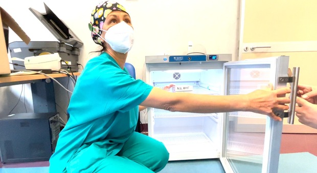 Un'operatrice attende i vaccini nell'area di Palestrina, Colleferro e Zagarolo