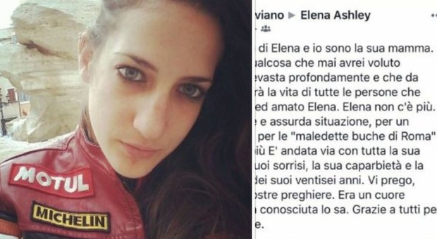 Elena Aubry, incidente sull'Ostiense. La mamma: «Mia figlia morta per colpa delle buche di Roma»