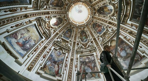 nella foto la cupola restaurata di Santa Maria ai Monti