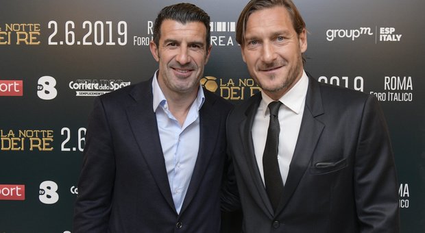 Ecco "La notte dei Re" con Figo e Totti. L'ex Real: «Francesco meritava il Pallone d'oro»