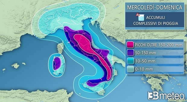 Meteo, maltempo per i prossimi 10 giorni: possibili bombe d'acqua in Campania, Lazio, Calabria e Sicilia