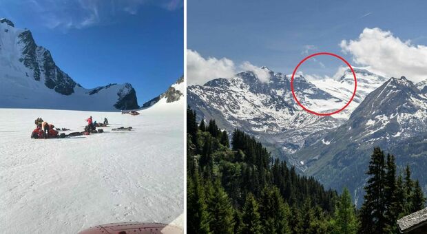Crollo sul ghiacciaio del Grand Combin tra Italia e Svizzera: due morti e 9 feriti, alcuni gravi