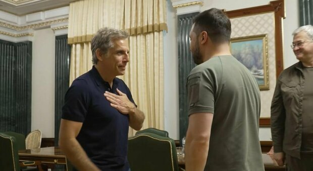 Ben Stiller, ti presento Zelensky (a Kiev): «Sei il mio eroe». Il presidente ucraino: «Non grande quanto te»