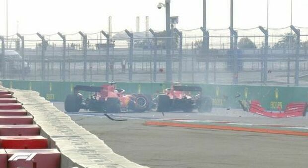 Incidente per Vettel: illeso, Ferrari distrutta. Leclerc lo evita per un soffio