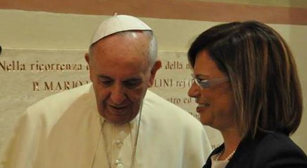Francesca Di Maolo con Papa Francesco