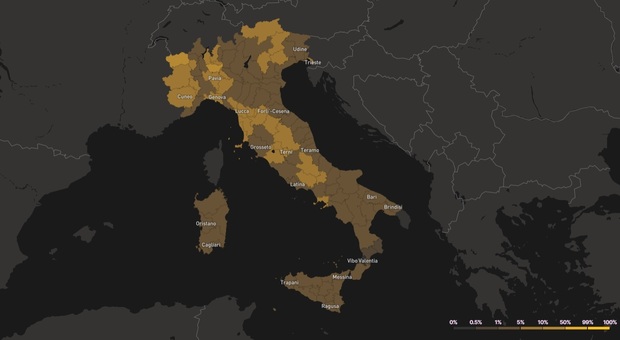 Covid, mappa del rischio: a Roma il 3,8% di probabilità di incontrare un contagiato tra 10 persone