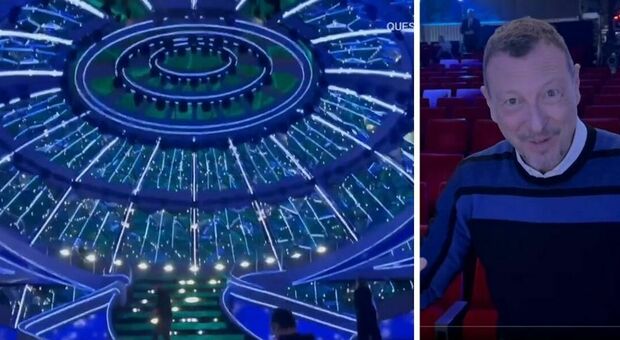 Sanremo, Amadeus mostra in anteprima la scenografia "cupola" a VivaRai2: «Fiorello? Lo aspettiamo»