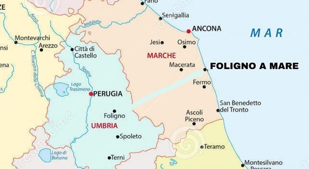 Emergenza covid-19, da Foligno niente vacanze a Civitanova Marche. E c’è chi ne propone l’annessione per far nascere “Foligno a mare”