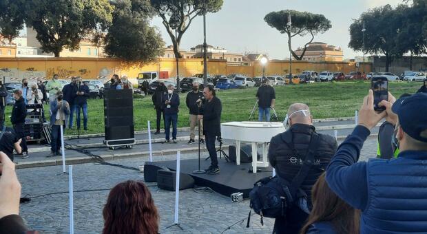 Antonello Venditti prova il suo video-concerto in Piazza San Giovanni