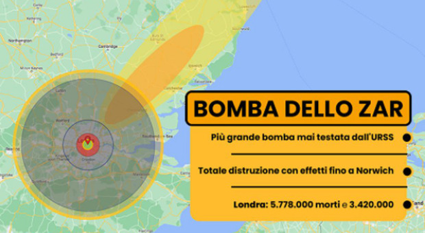 Bomba atomica su Londra? Simulazione choc. «Milioni di morti, onde radioattive fino alla Danimarca»